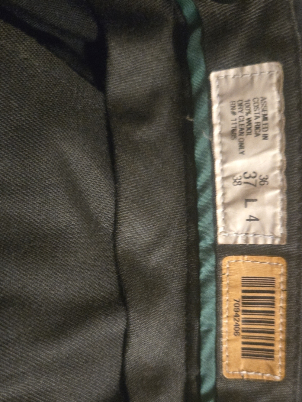 Tommy Hilfiger Gray Suit Jacket with Teal Accent Trim